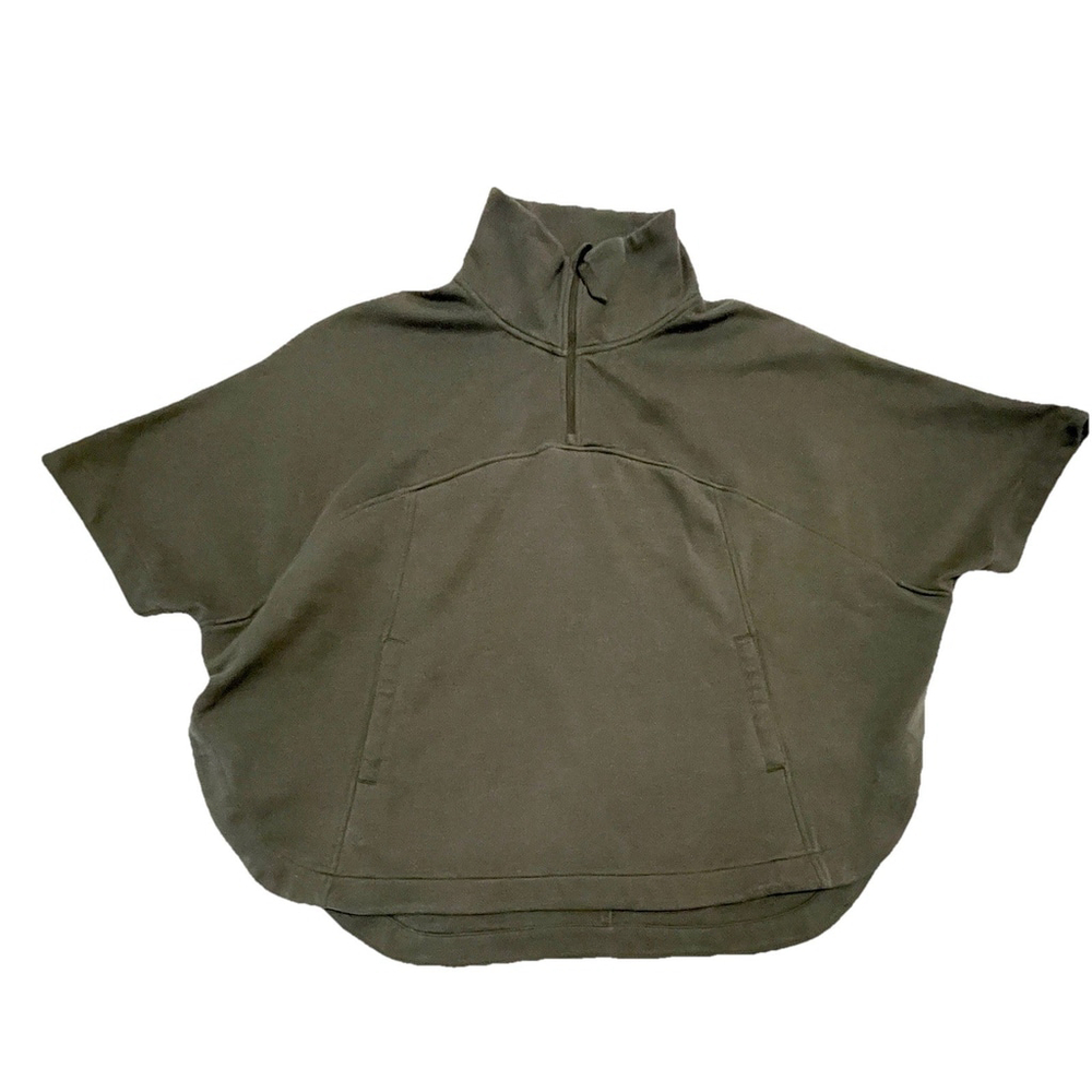The North Face Jacket Womens Med/Large Slacker Poncho 1/4 Zip Pullover In Olive